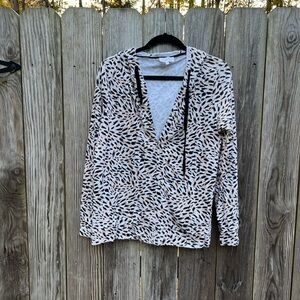 Soma Weekend Animal Print Hoodie Loungewear Sz Medium